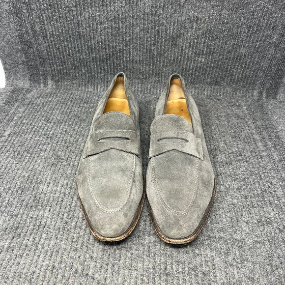 Jack Erwin Suede Penny Loafer Dress Shoes Grey Leather Mens Size 11 main image 4